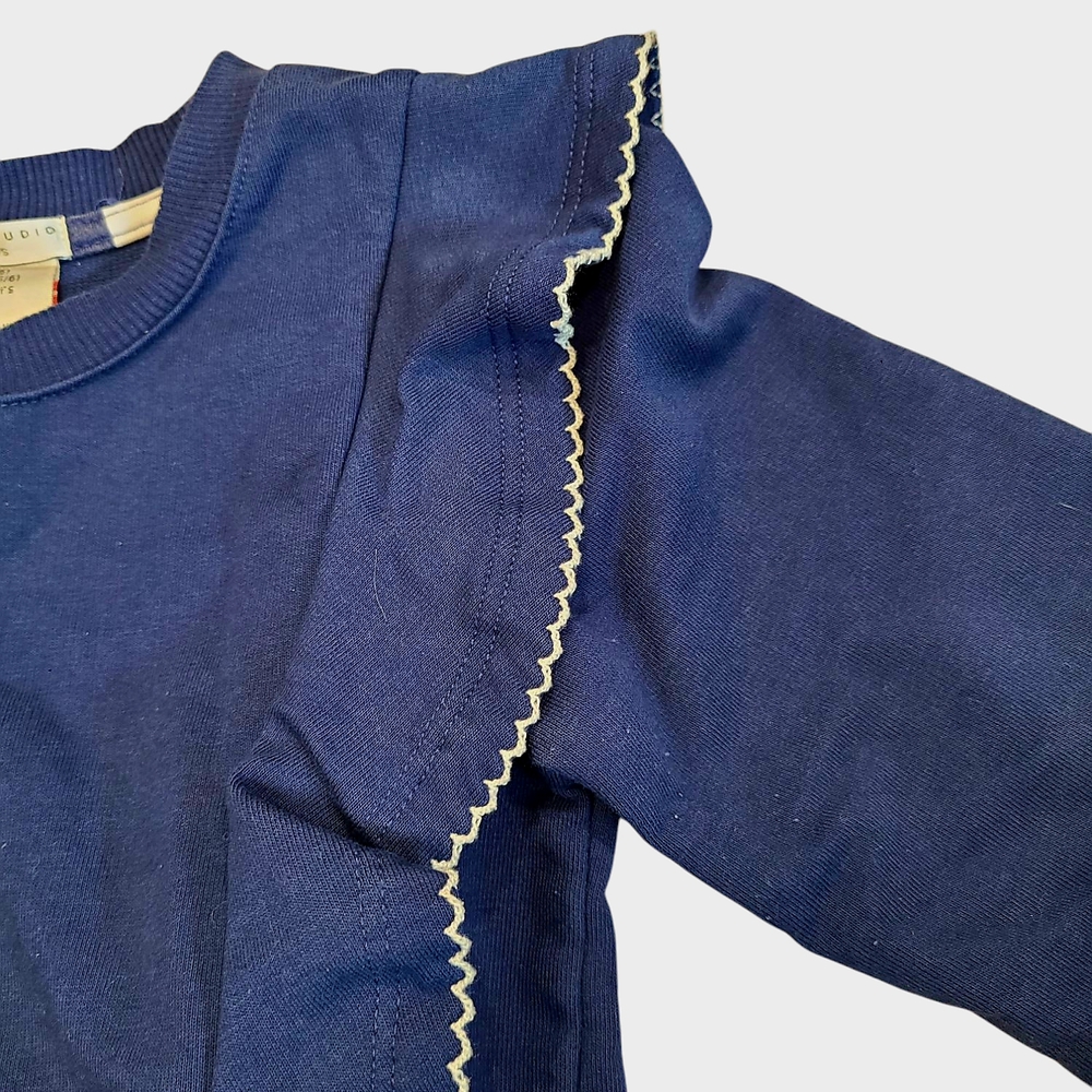 Blue Ruffle Kids Top - Picture 3 of 6